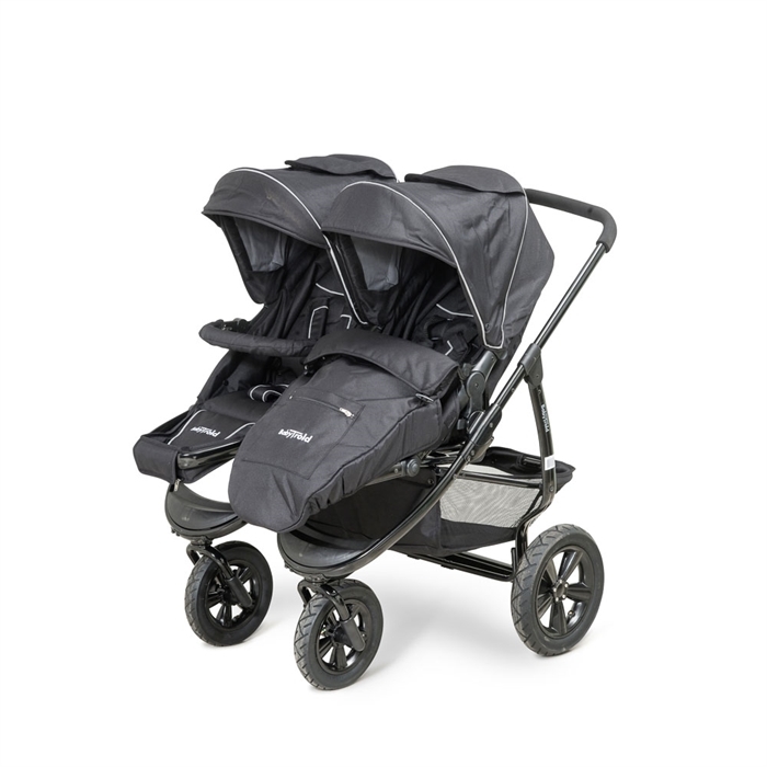 BabyTrold Dubbel Twin Sittvagn, Svart