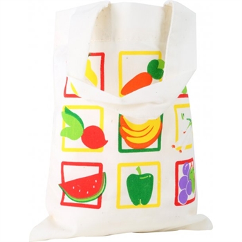 Small Foot Shopping Bag Set (6 st), Frukt och grönsaker/Textil