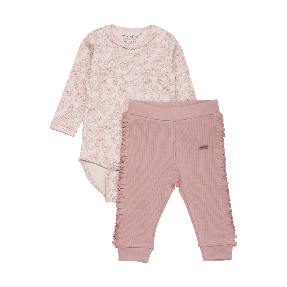 Minymo bodyset med byxor, Ash Rose