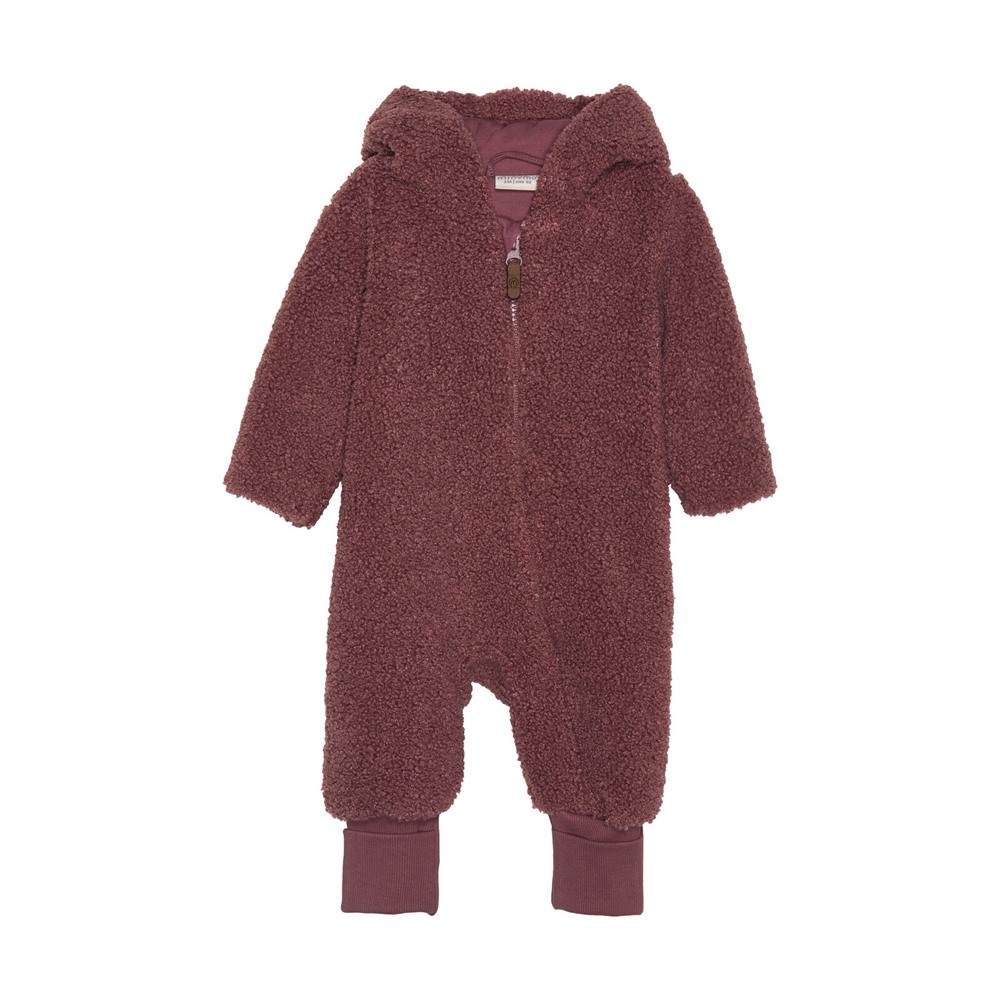 Minymo Fleece jumpsuit, Teddy, Roan Rouge