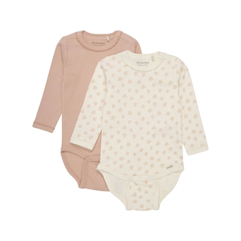 Minymo Long Sleeve Body, 2-pack, Peach Beige