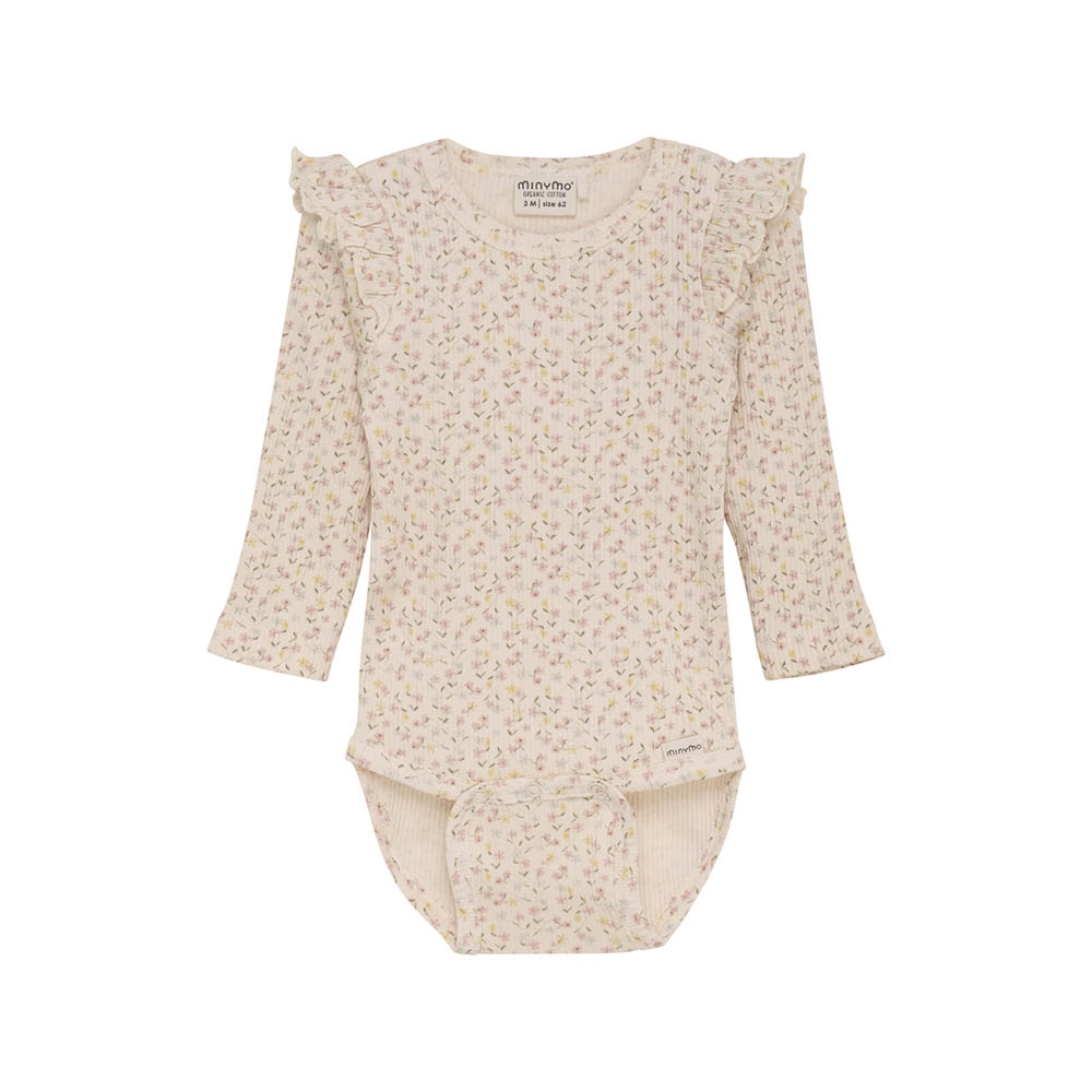 Minymo Langærmet Rib Body, Pink Champagne, Str. 74