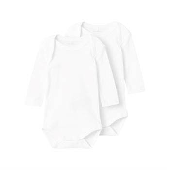 Name It långärmad body, Bright White, 2-pack