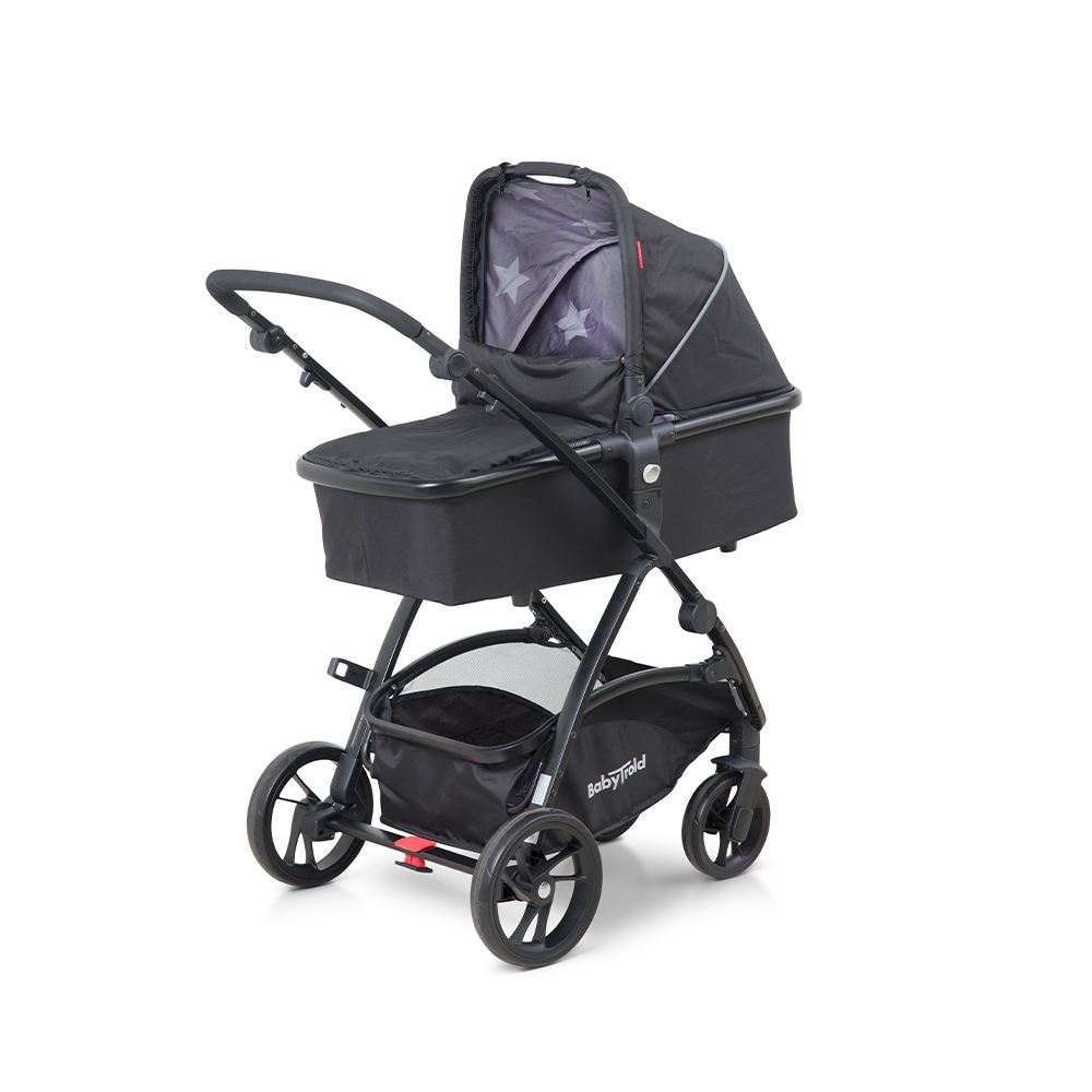 BabyTrold Mini Combi Barnvagn, Svart Melange