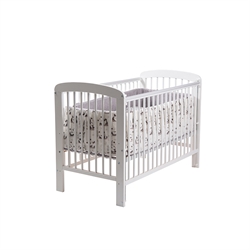 BabyTrold Mille Cot Vit (med justerbar sida)