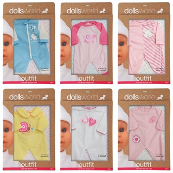 Dolls World Dockkläder för dockor på 41 cm +18 månader, Assorted