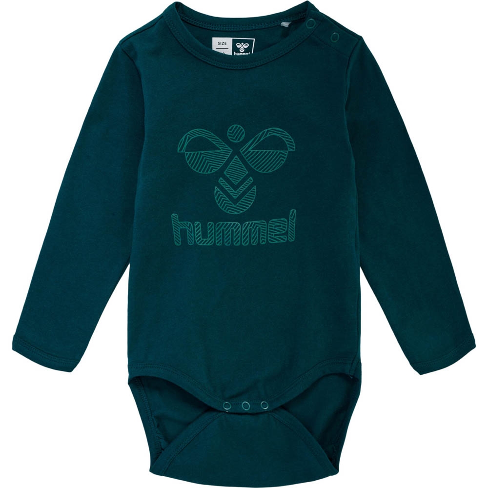 Hummel långärmad body, Deep Teal, Stl 86