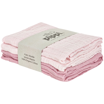 PIPPI Muslin blöja, Shrinking Violet, 4-pak