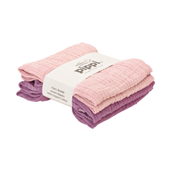 PIPPI Muslin blöja, Pale Mauve, 4-pak