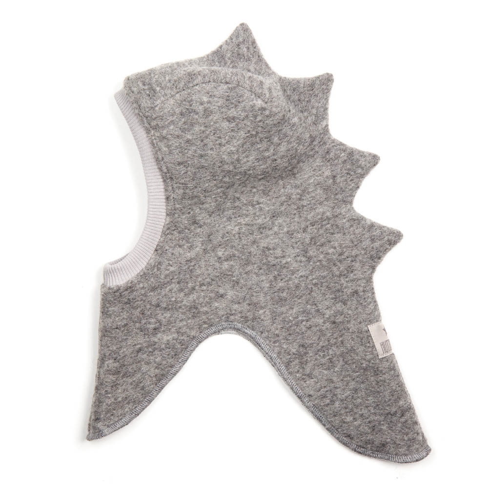 Huttelihut Balaclava Triangle, Dino, Light Grey Melange, Str. 1-2 år