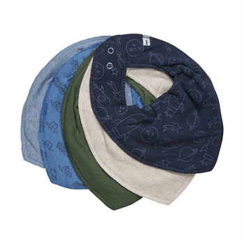 PIPPI Bandana haklappar, Ashley Blue, 5-pack