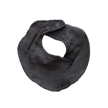 Markland Pure Muslin bandana Haklapp med tryckknapp, mörkgrå