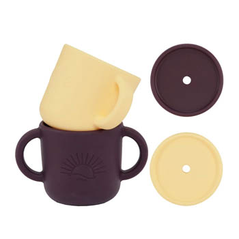 By Lille Vilde Koppar med Handtag och Lock 2 st, Plum