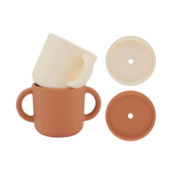 By Lille Vilde Koppar med Handtag och Lock 2 st, Cream