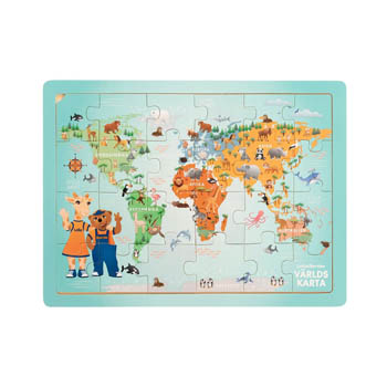 Teddykompaniet Lollo&Bernie- Pussel "World Map"