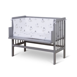 BabyTrold Lille Seng, miniseng, bedside crib i træ, Grå